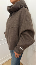Cappotto bomber con cappuccio moro Haveone