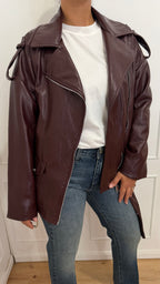Chiodo con cintura bordeaux haveone
