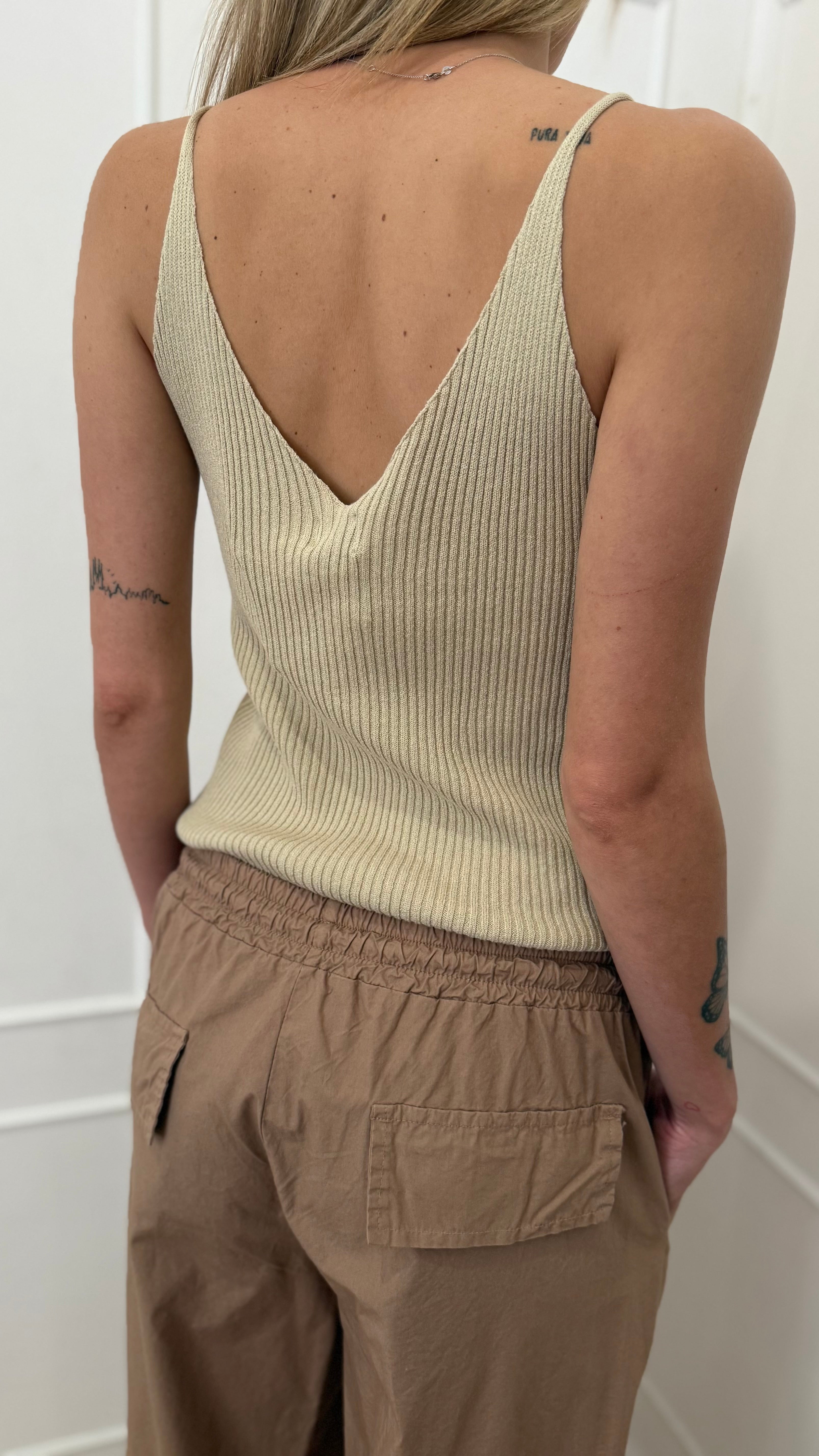 Canotta costina beige  Susy mix