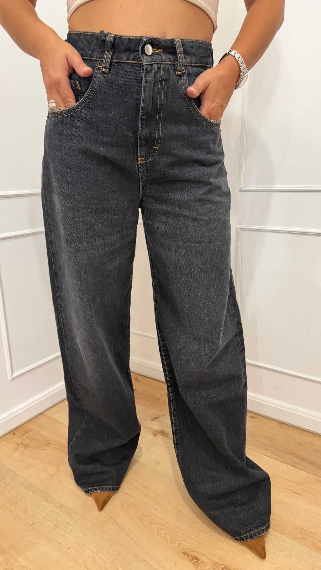 Jeans Poppy denim nero Icon Denim
