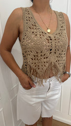 Top crochet sabbia vicolo