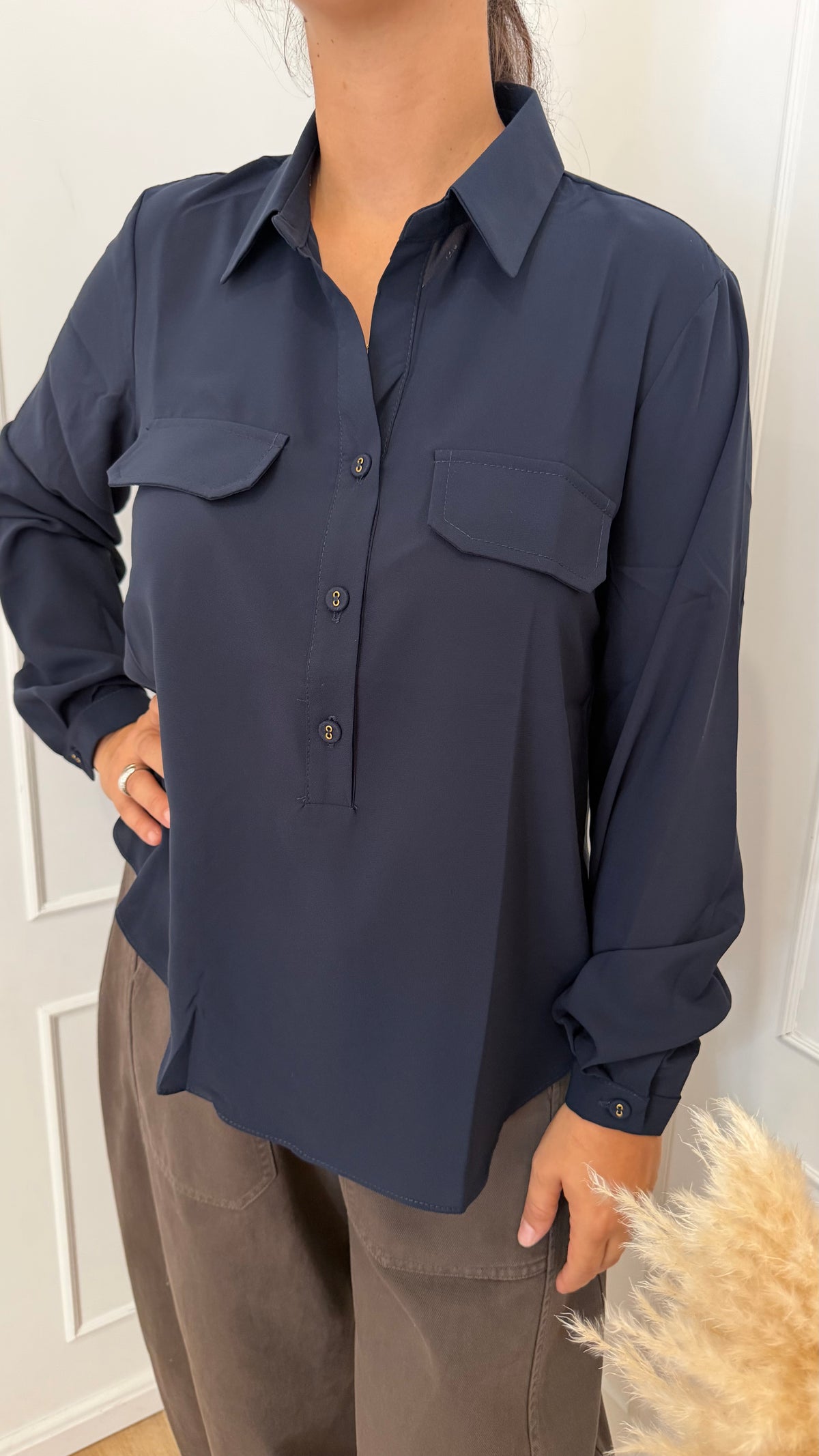 Camicia serafino blu susymix