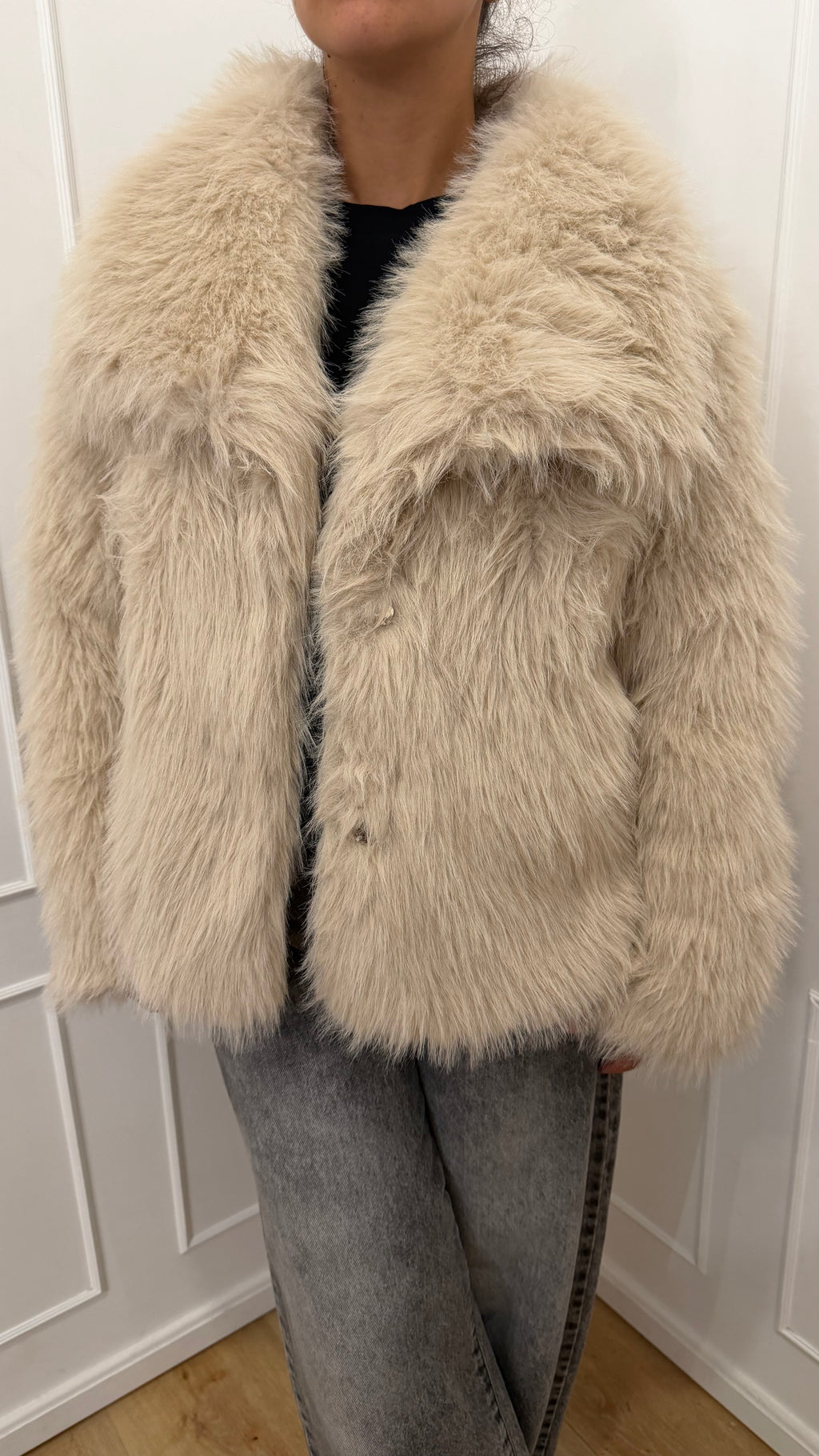 Ecopelliccia beige vicolo