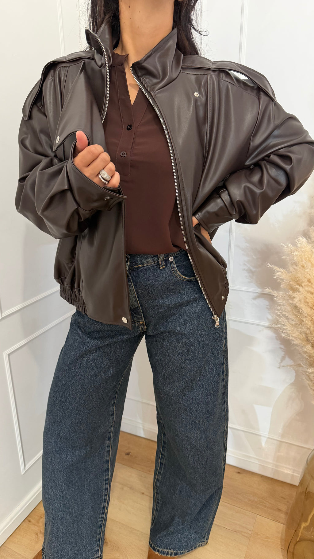 Bomber ecopelle moro Vicolo