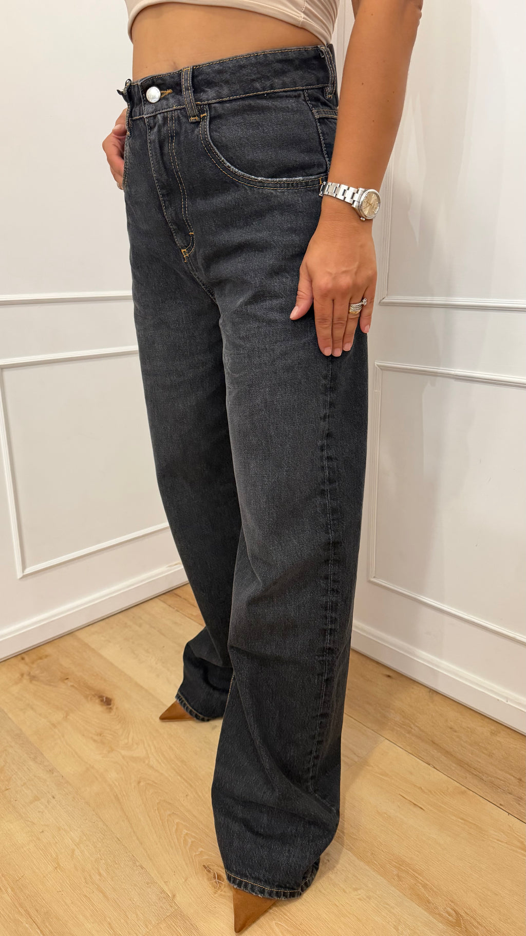 Jeans Poppy denim nero Icon Denim