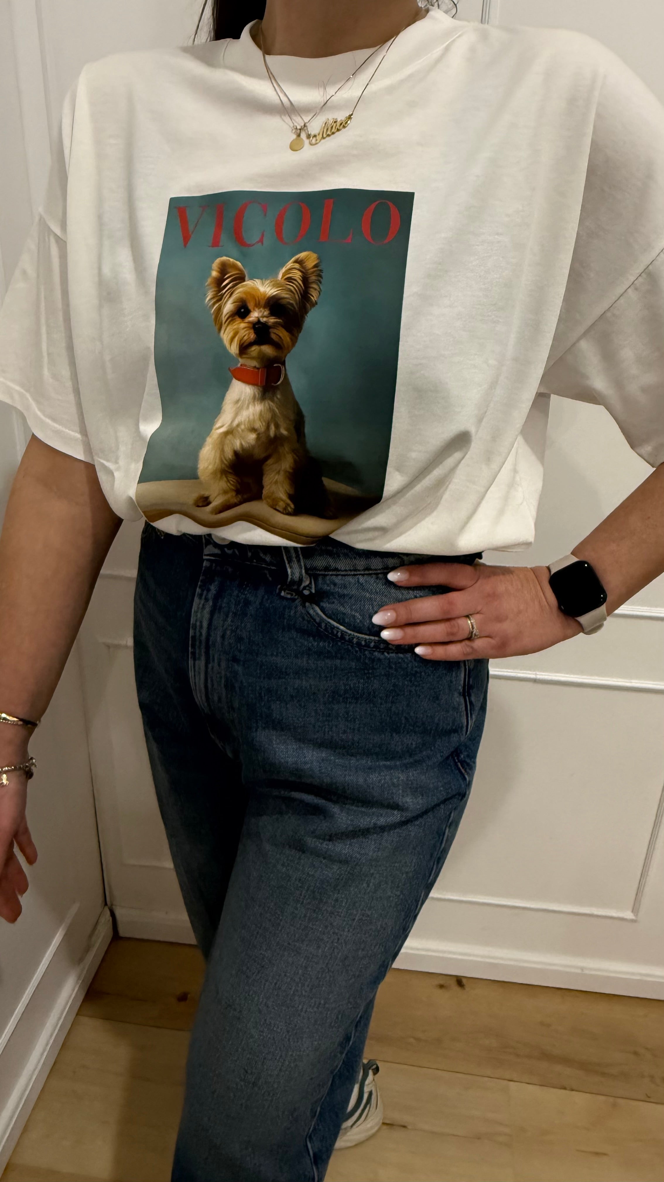 T shirt stampa canino vicolo