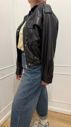 Bomber ecopelle nero Vicolo