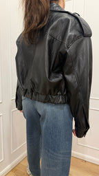 Bomber ecopelle nero Vicolo
