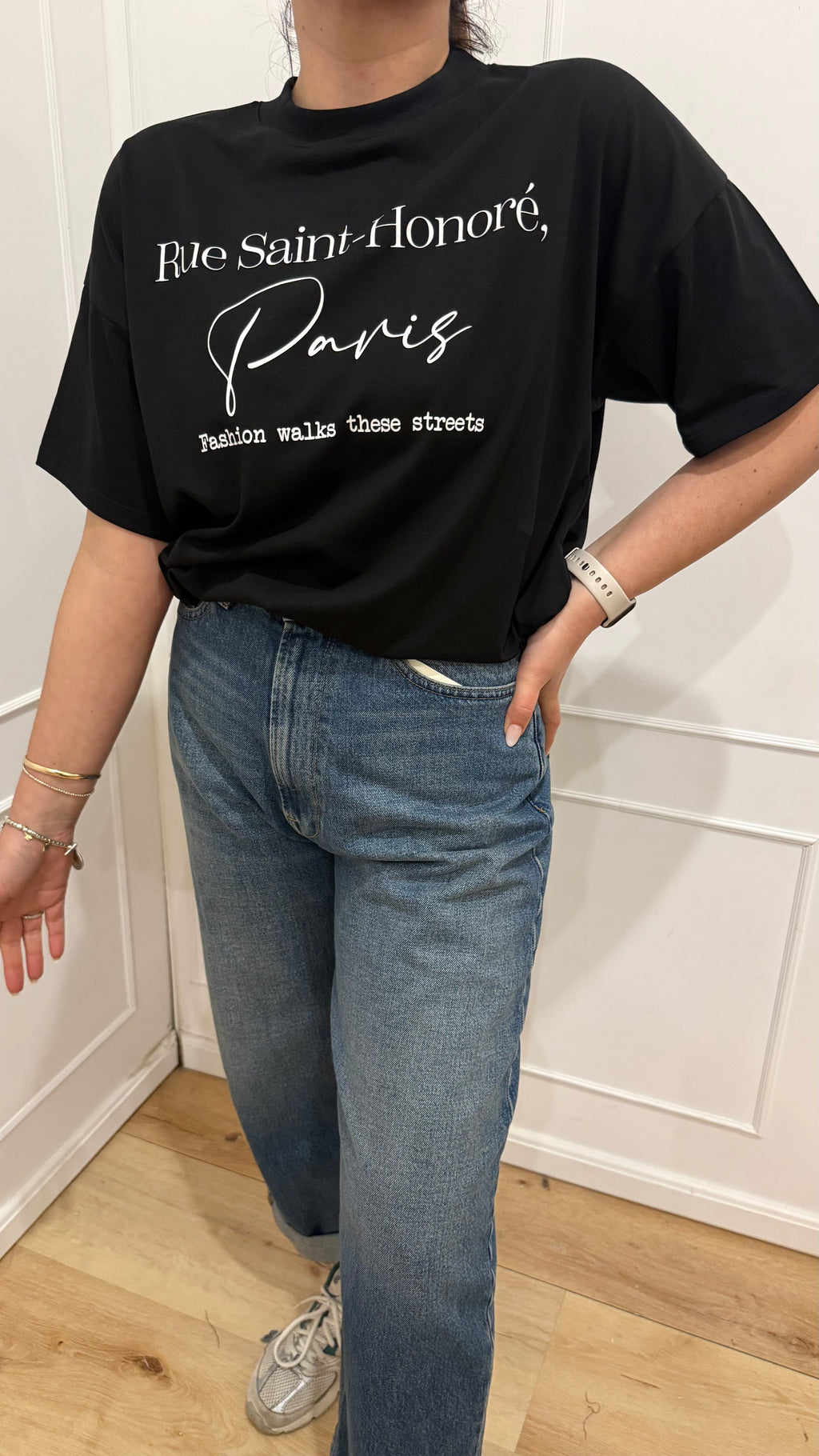 T-shirt Paris nera Vicolo