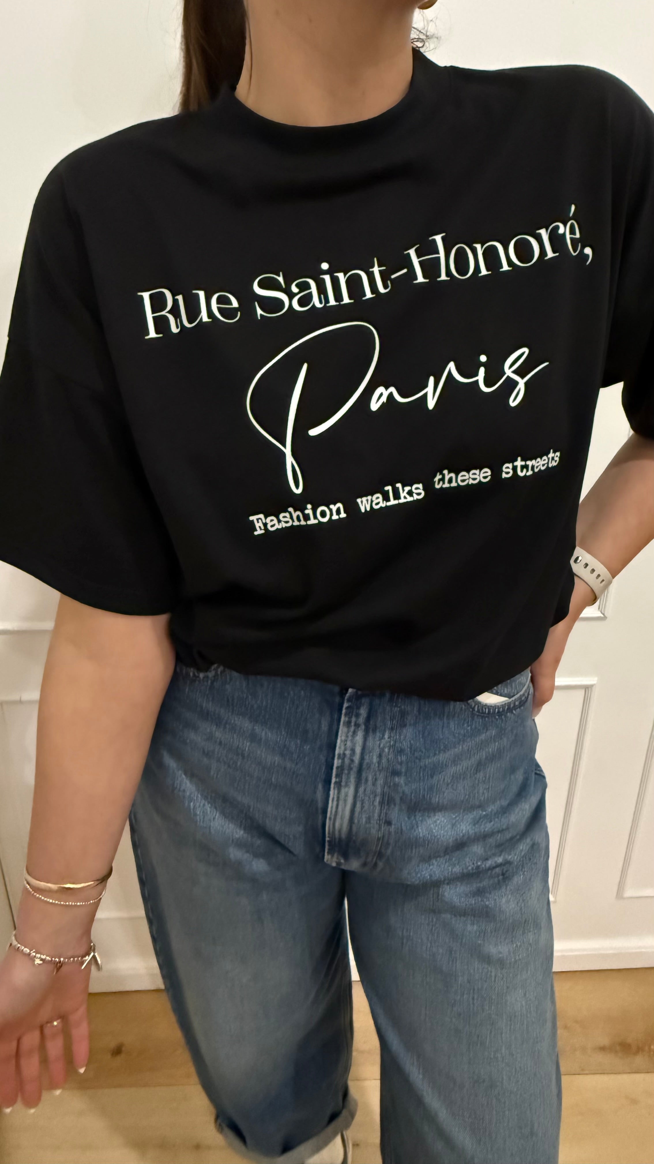 T-shirt Paris nera Vicolo