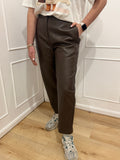 Pantalone ecopelle marrone Vicolo