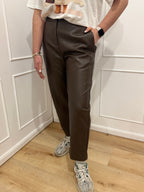 Pantalone ecopelle marrone Vicolo