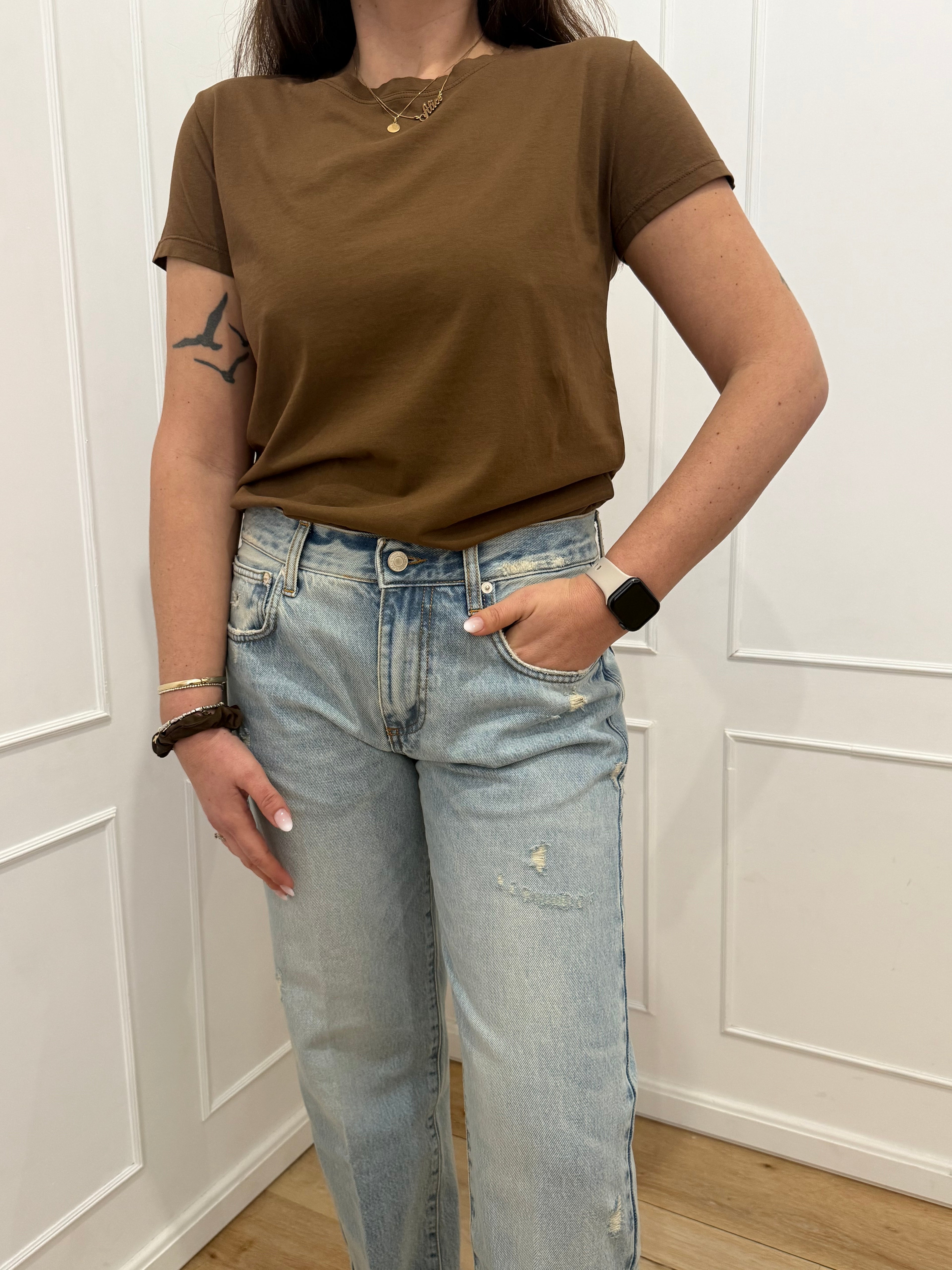T-shirt basic marrone Vicolo