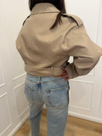 Chiodo ecopelle beige Susy Mix