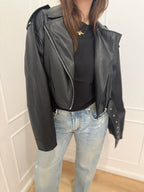 Chiodo ecopelle nero Susy Mix