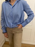 Camicia con arricciatura  azzurra vicolo