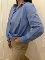 Camicia con arricciatura  azzurra vicolo