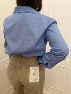 Camicia con arricciatura  azzurra vicolo