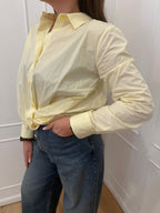 Camicia con arricciatura colore pulcino   vicolo