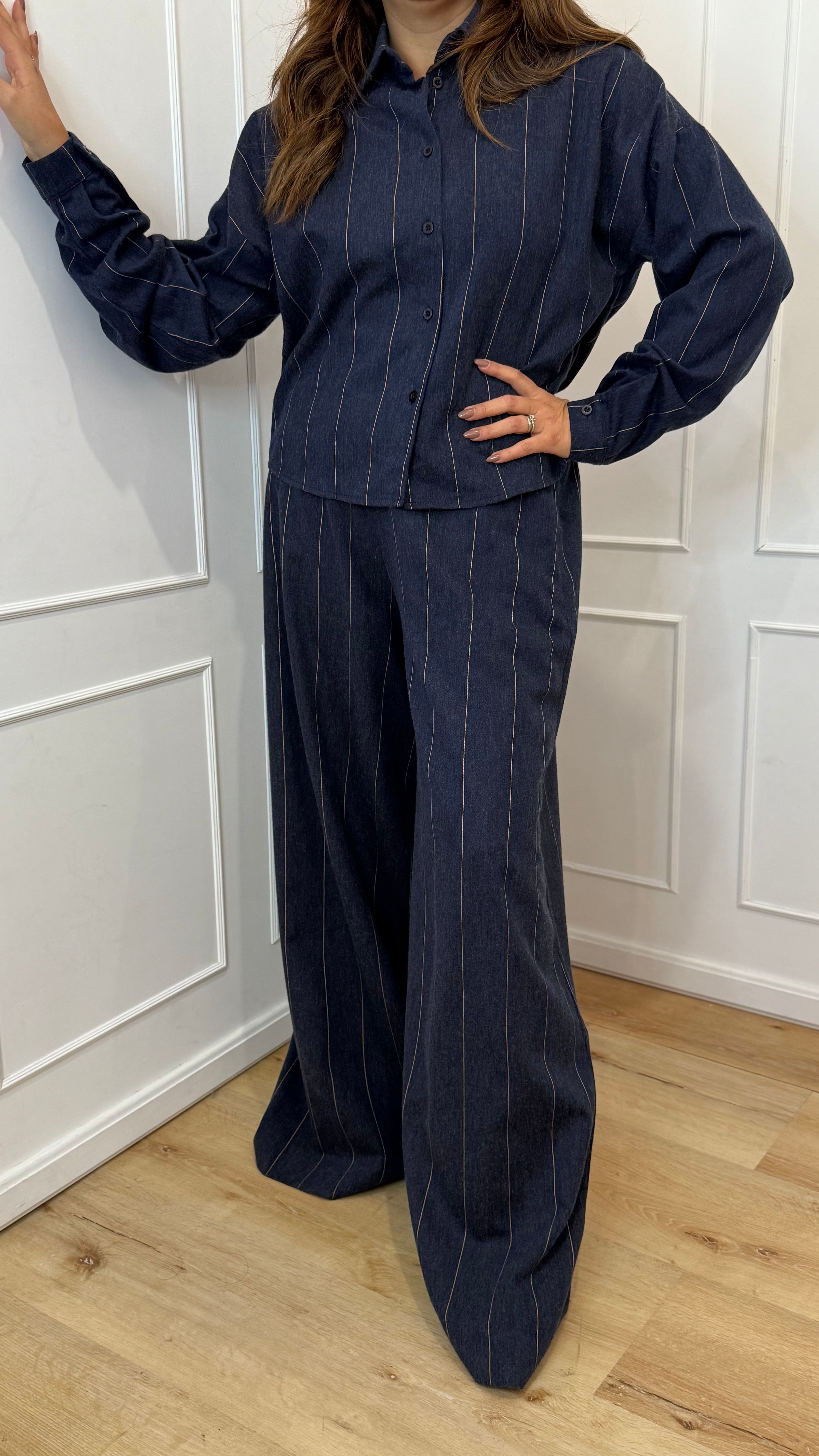 Pantalone gessato blu susymix