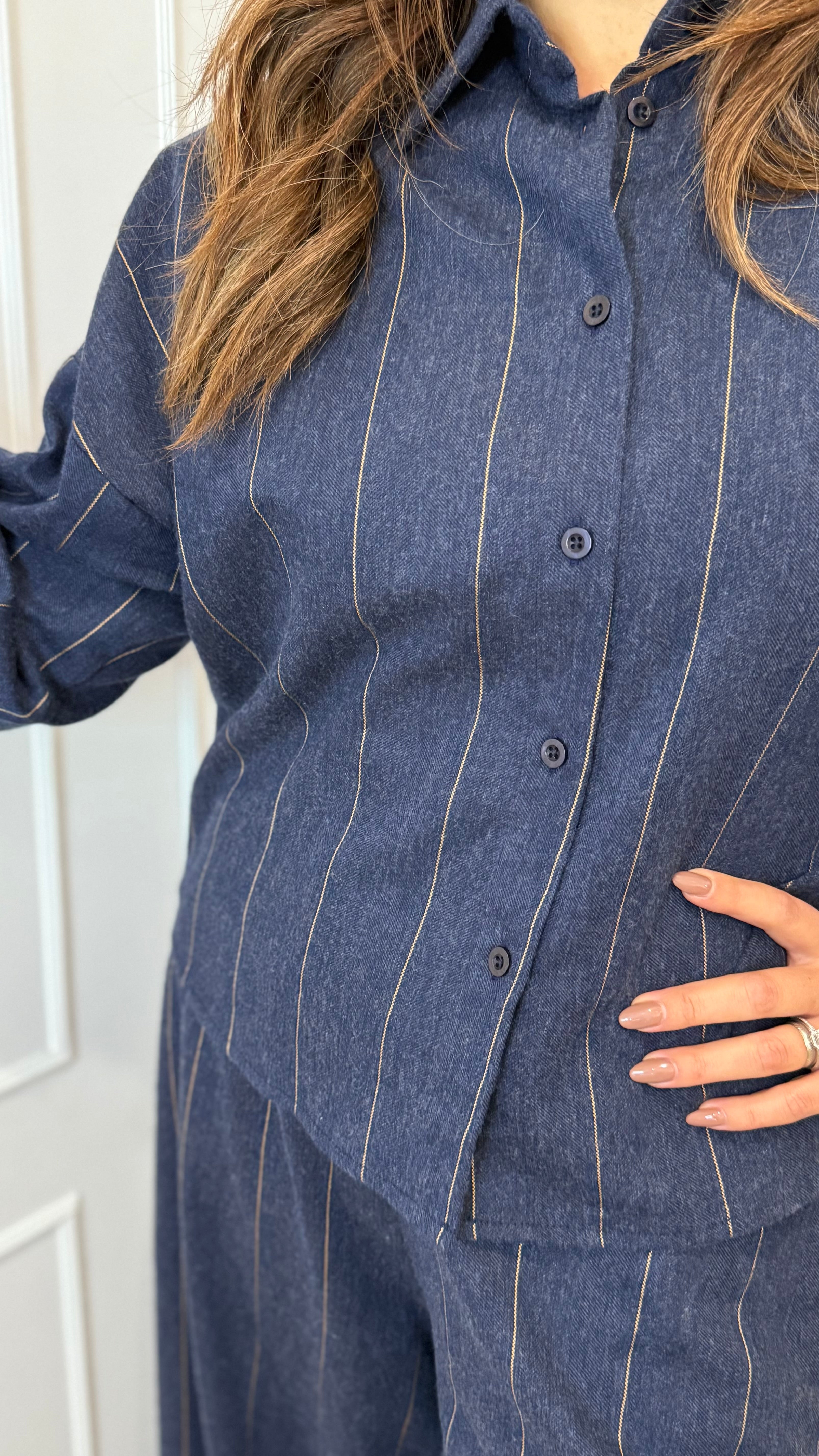 Camicia gessata crop Susy mix