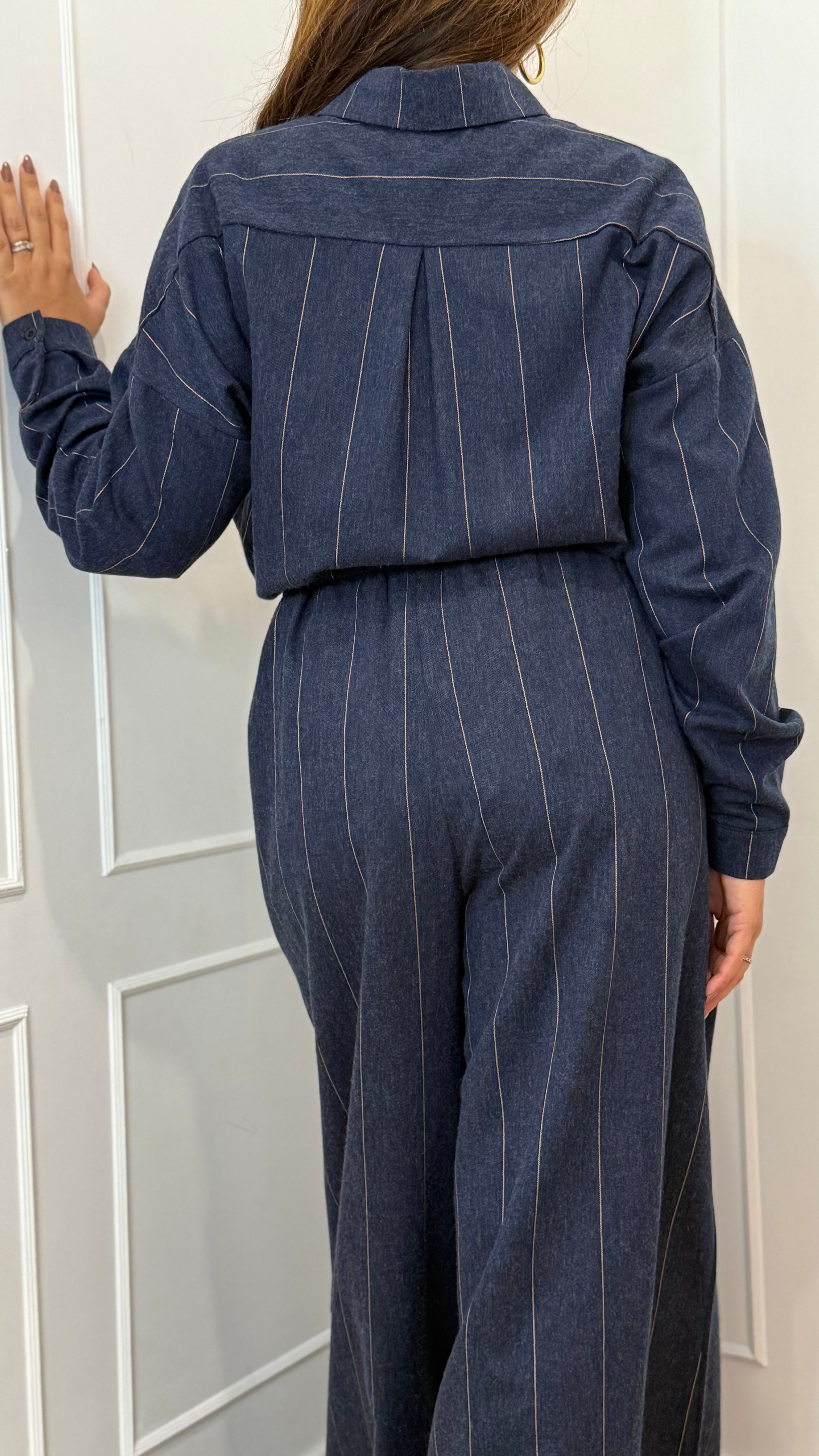 Camicia gessata crop Susy mix