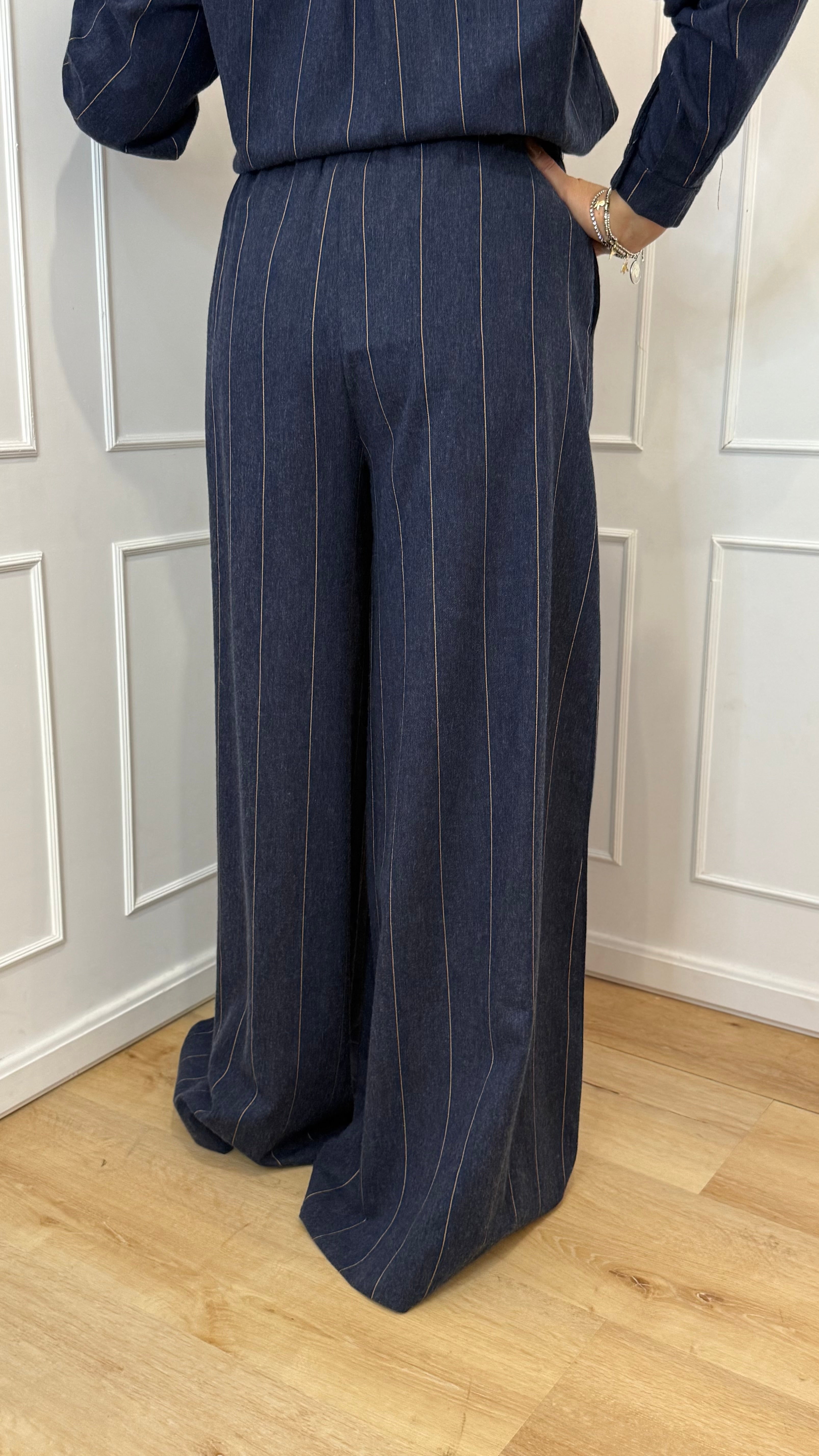 Pantalone gessato blu susymix