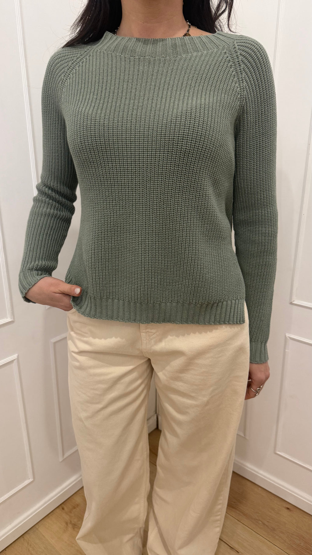 Maglia punto pannocchia verde Susy Mix