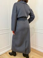 Cappotto Lungo con Cintura grigio antracite Vicolo
