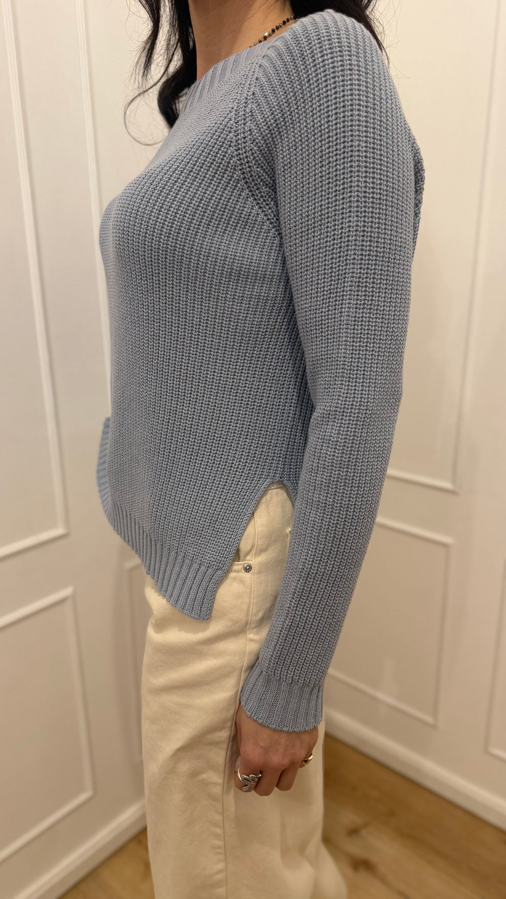 Maglia punto pannocchia celeste Susy Mix