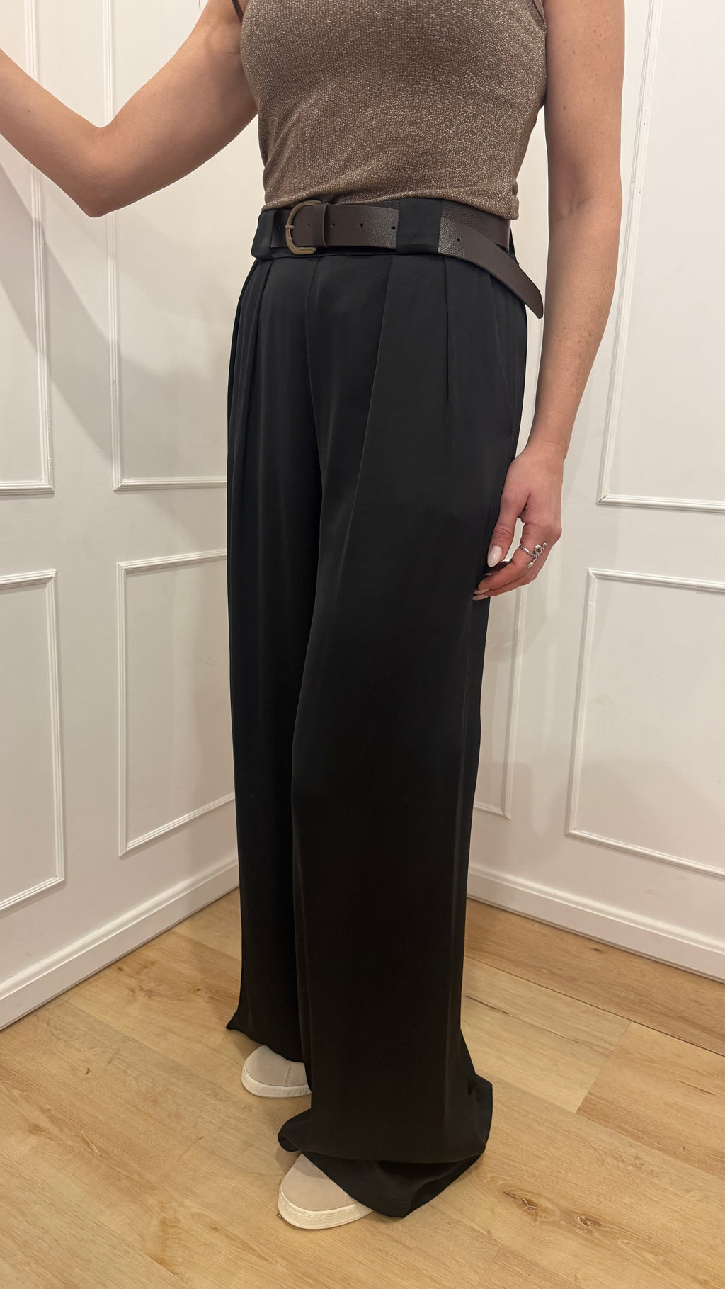 Pantalone raso nero Susy Mix