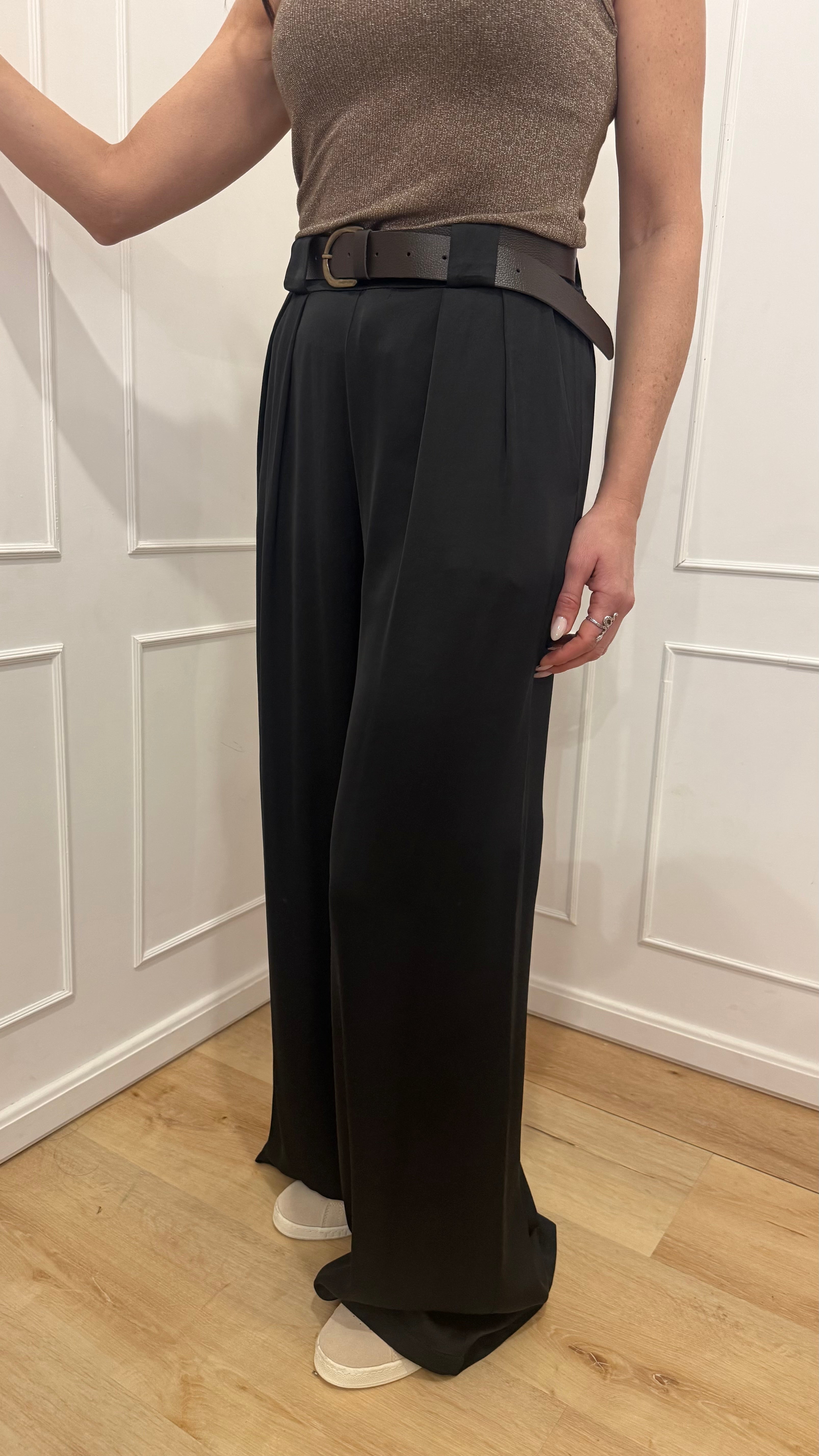 Pantalone raso nero Susy Mix