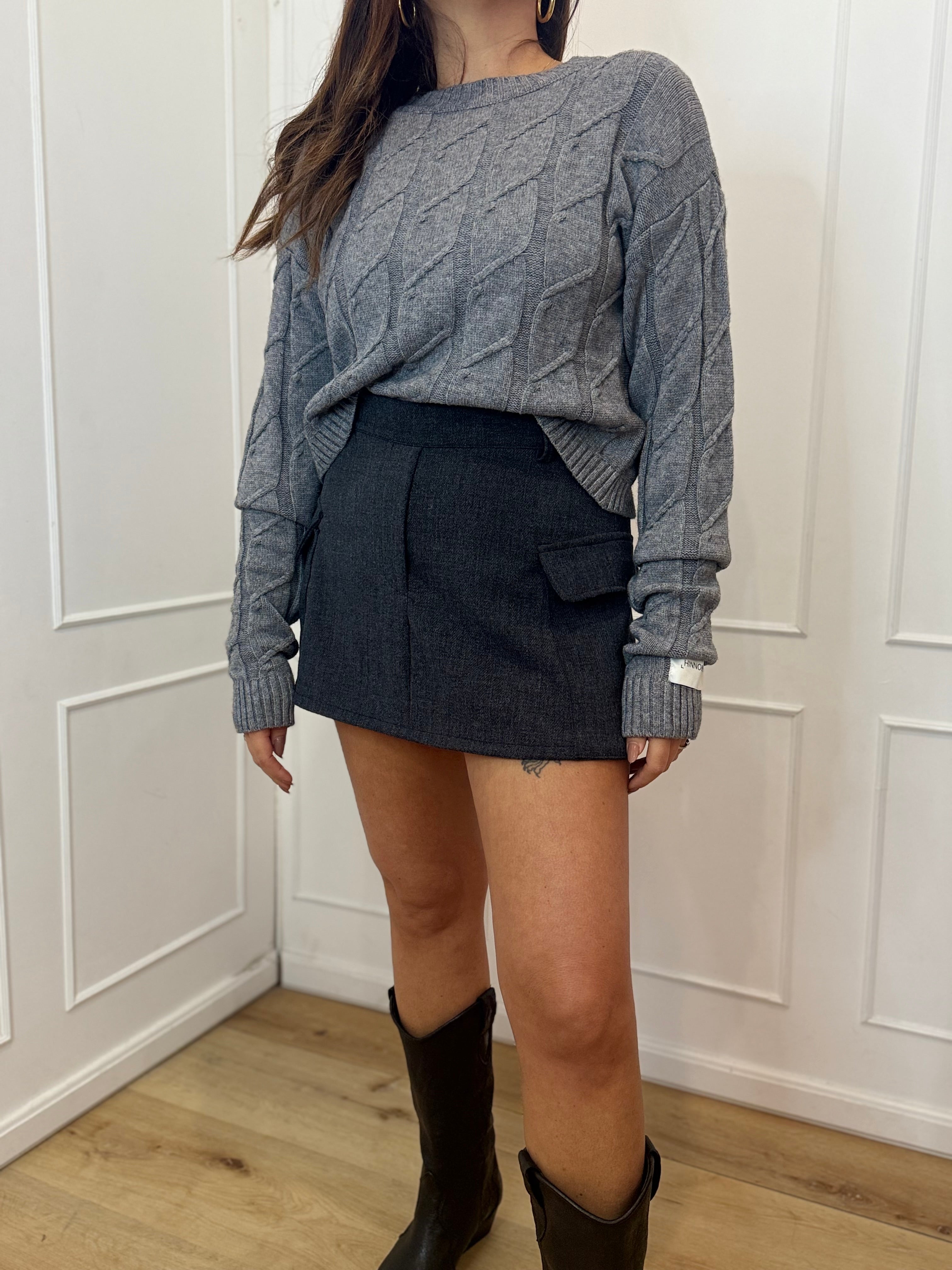 Maglia paricollo corta con trecce Hinnominate