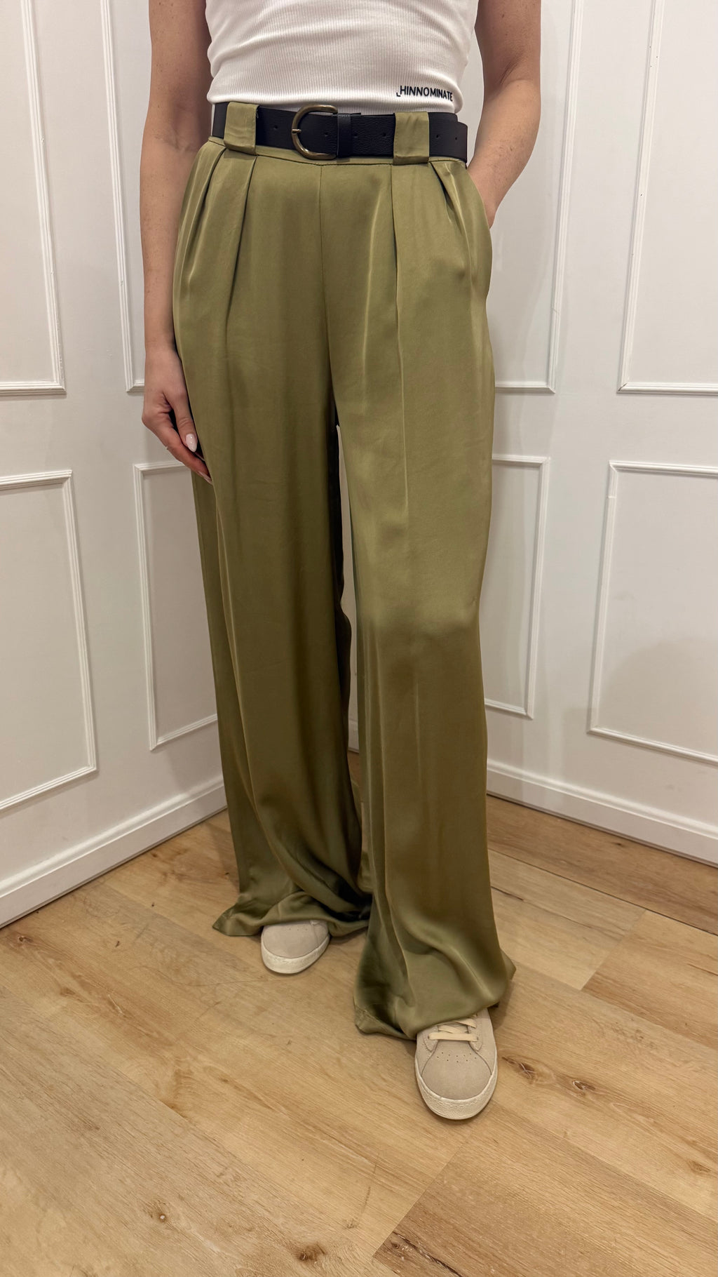 Pantalone raso verde Susy Mix