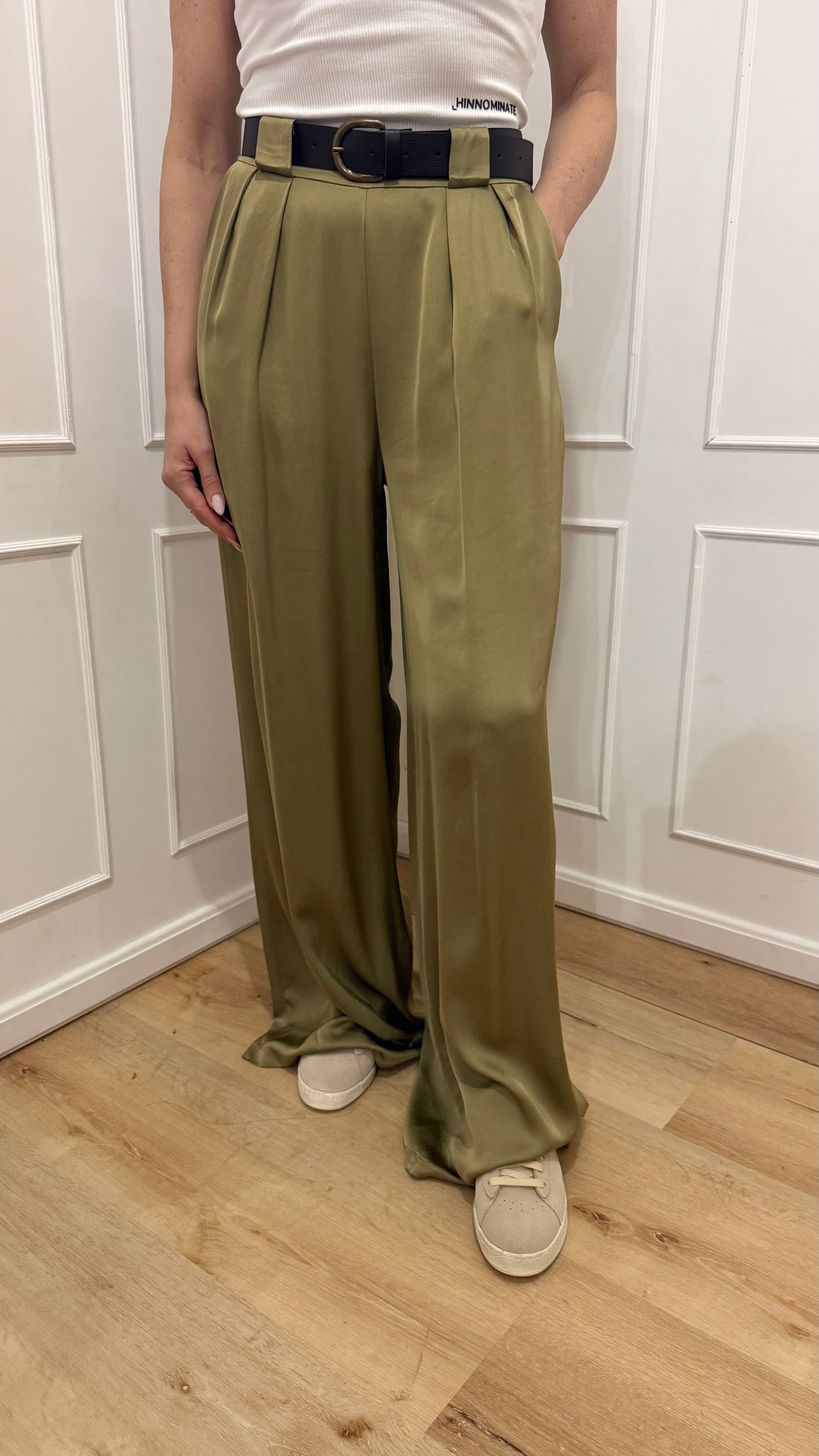 Pantalone raso verde Susy Mix