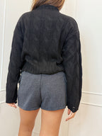 Maglia paricollo corta con trecce e rotture Hinnominate