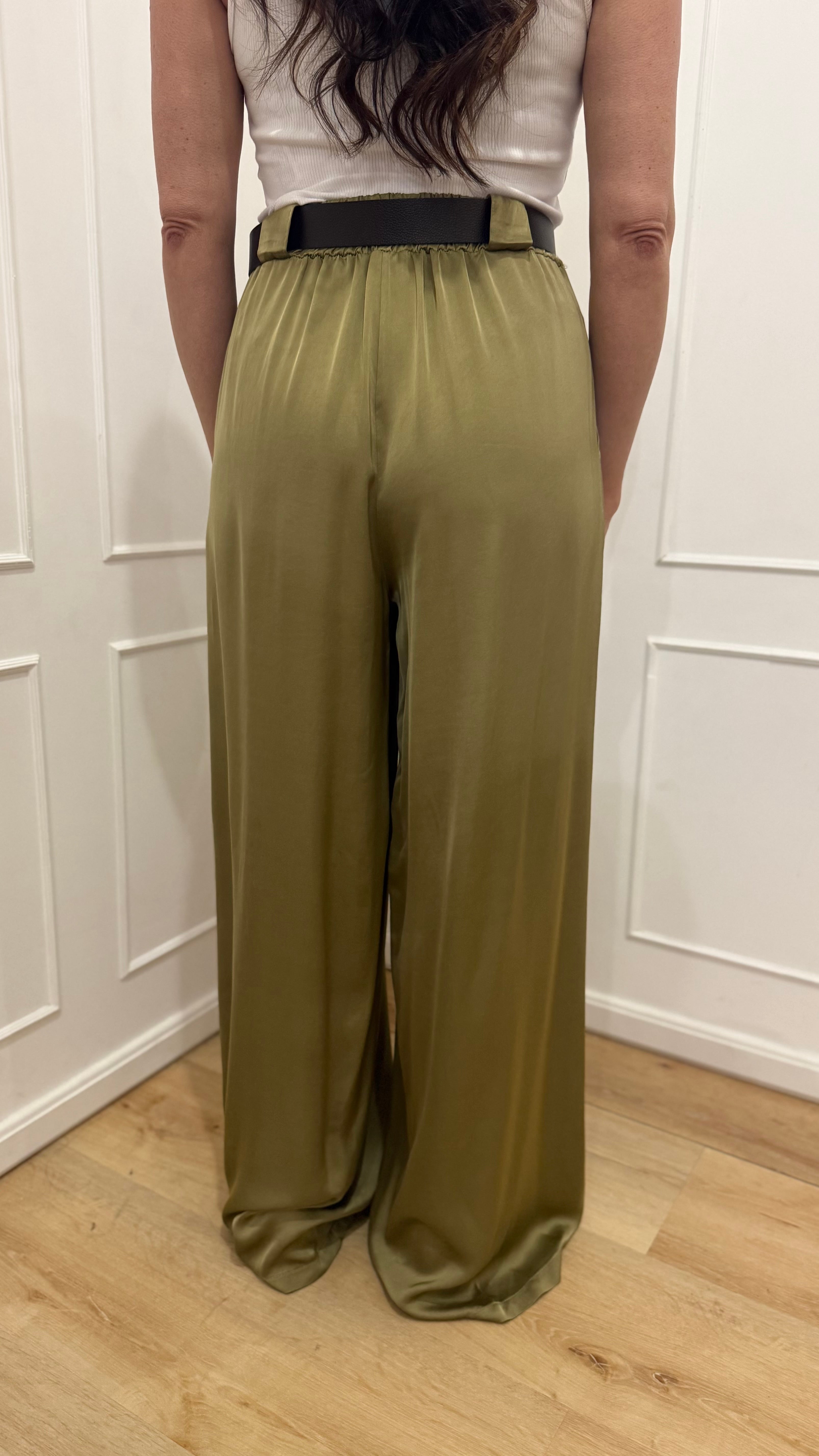 Pantalone raso verde Susy Mix