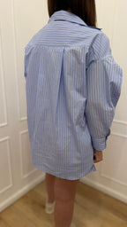 Camicia in cotone rigata over azzurra Hinnominate