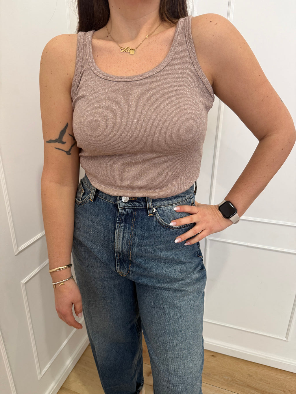 Canotta lurex cipria  Susy Mix