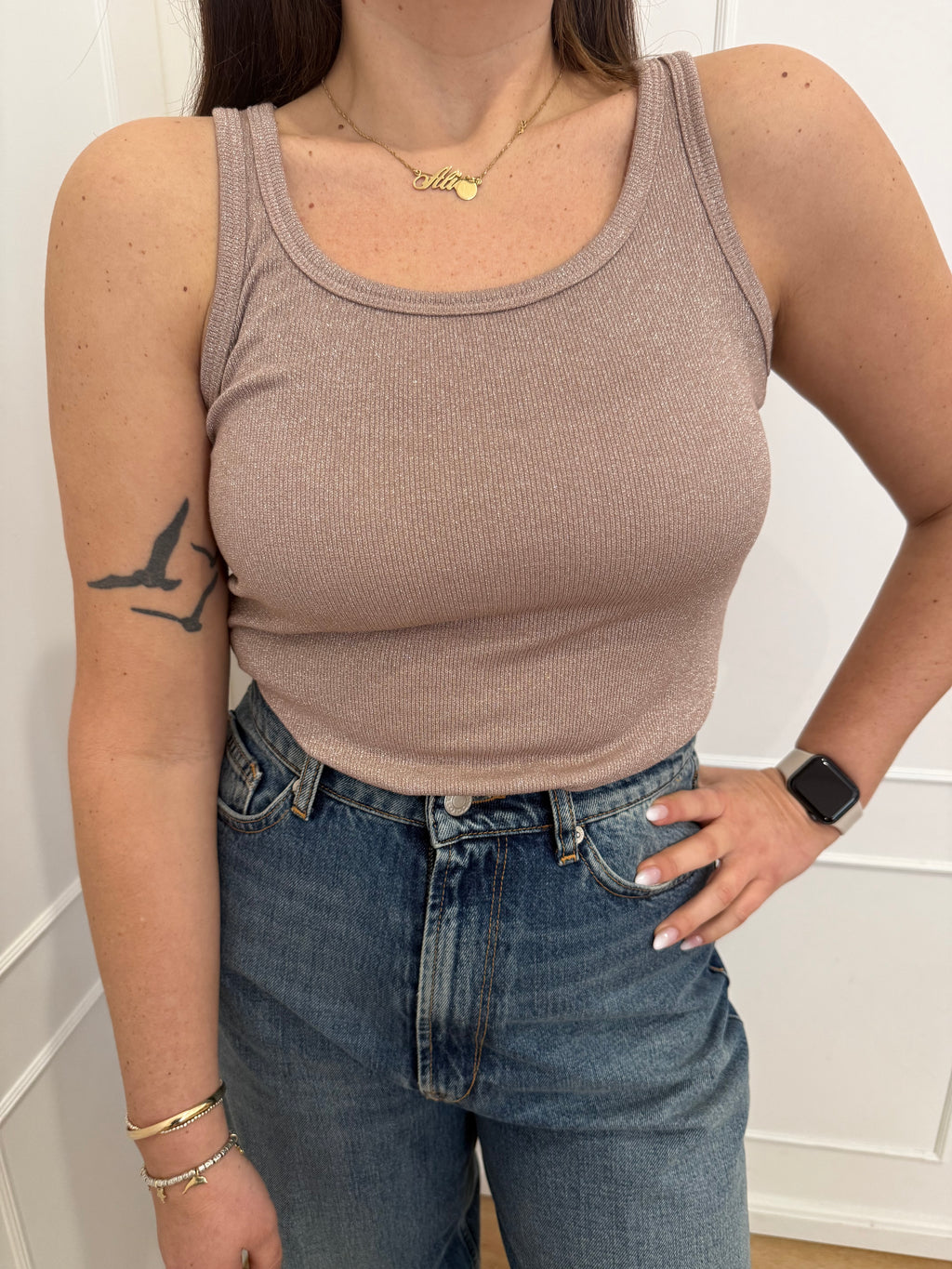Canotta lurex cipria  Susy Mix