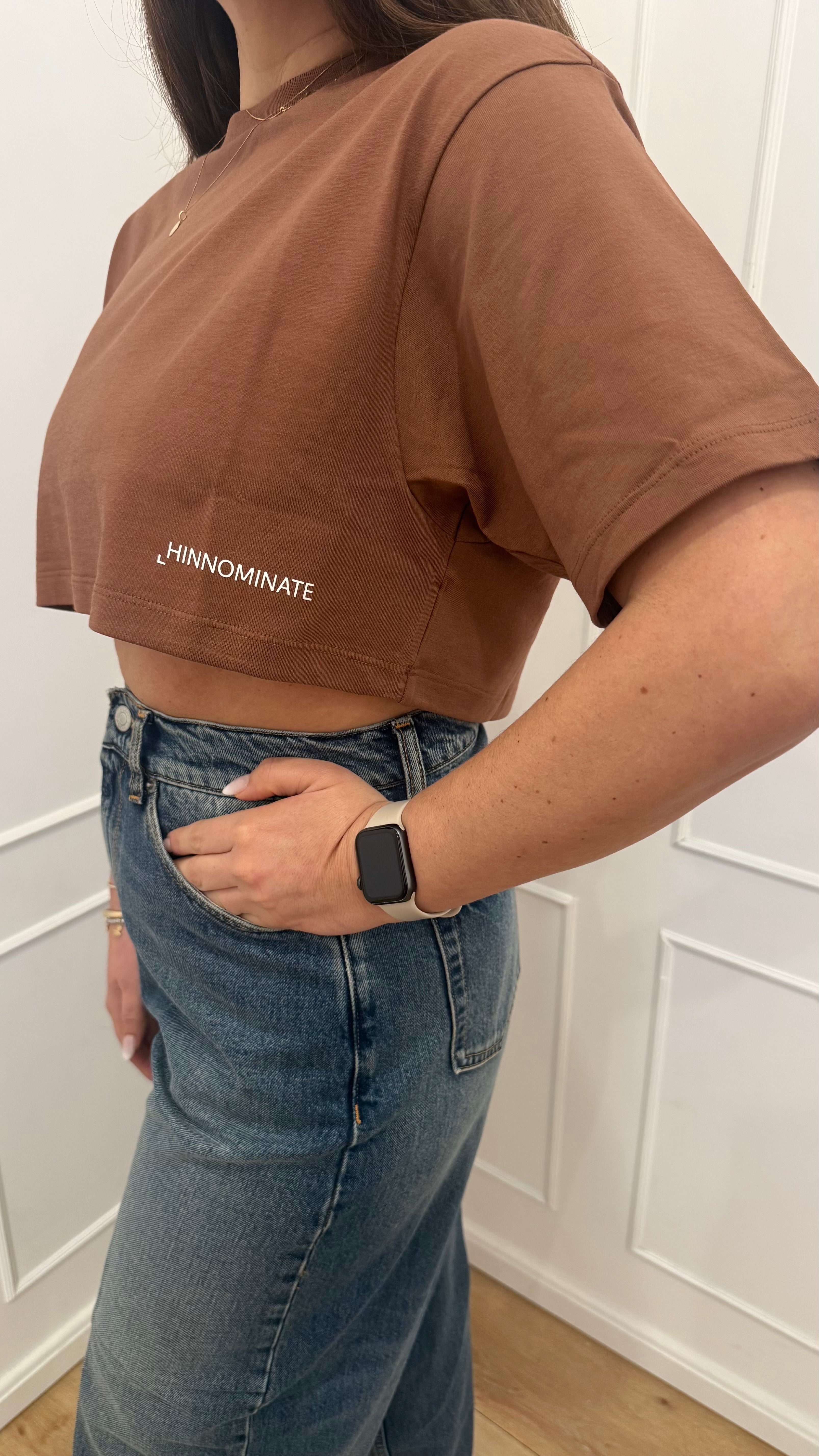 Crop top in Jersey Hinnominate moka