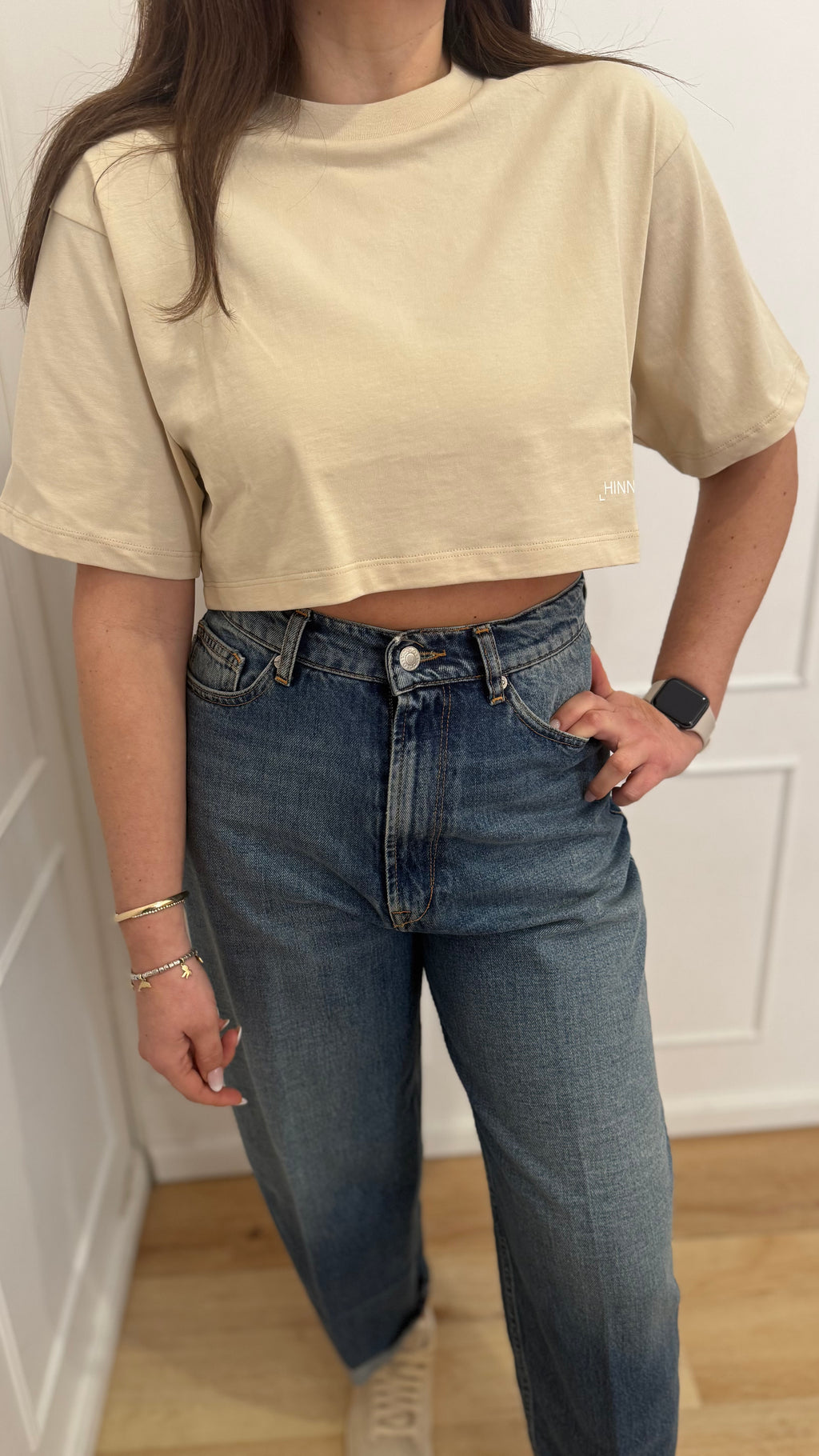 Crop top in Jersey Hinnominate beige