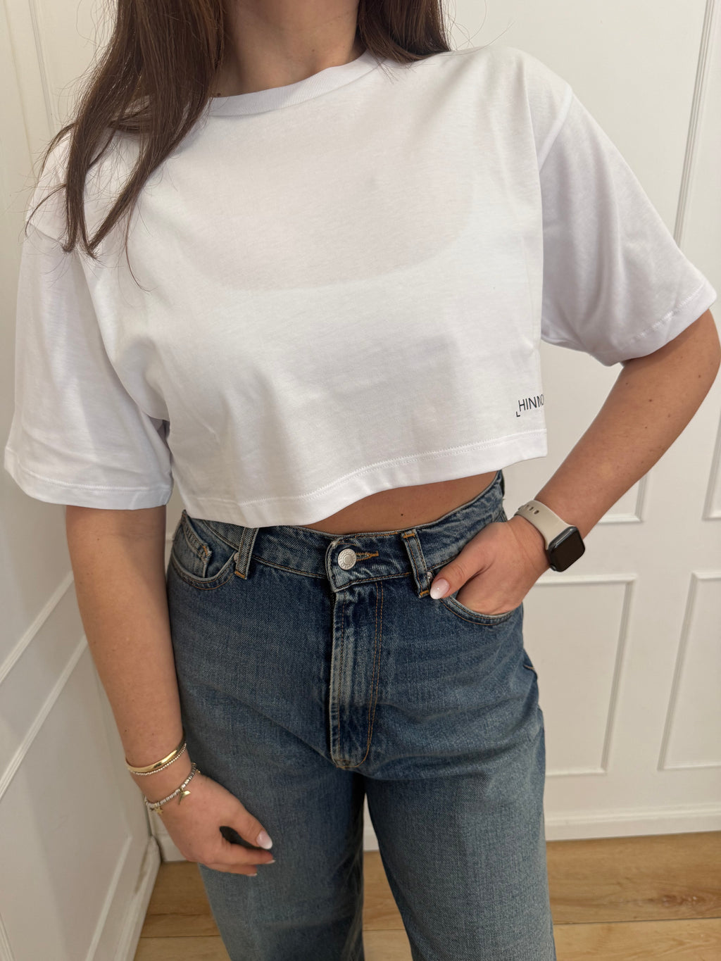 Crop top in Jersey Hinnominate bianco