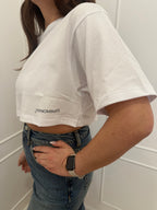Crop top in Jersey Hinnominate bianco