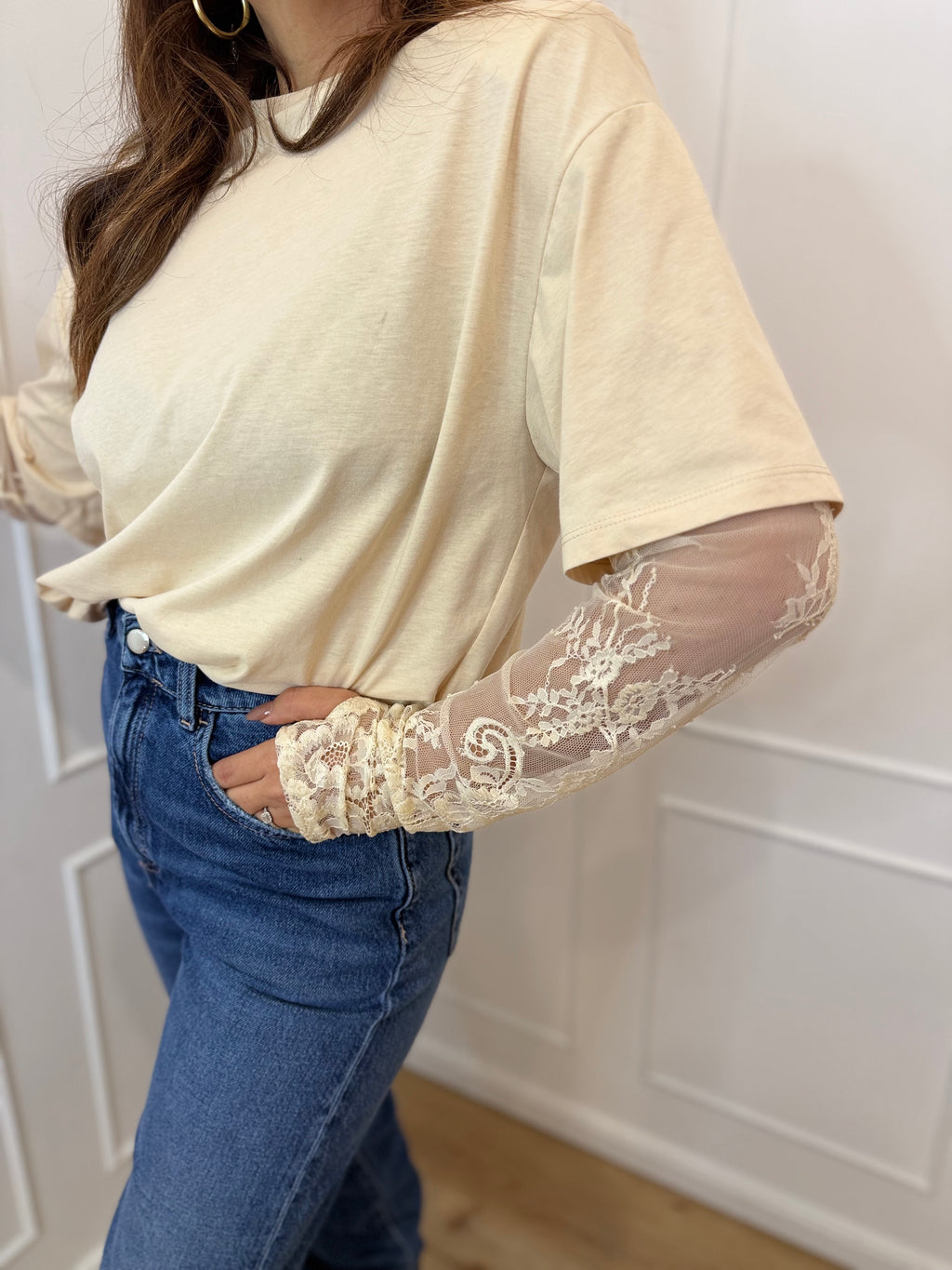 T shirt manica pizzo vicolo