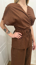 Camicia in lino moka Hinnominate