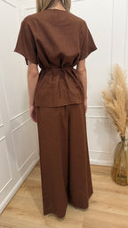 Camicia in lino moka Hinnominate