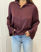 Camicia raso bordeaux vicolo