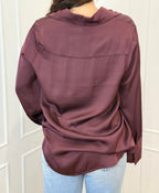 Camicia raso bordeaux vicolo