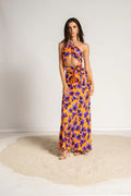 GONNA SIRENA VISCOSA F5 FIORI VIOLA E ARANCIO